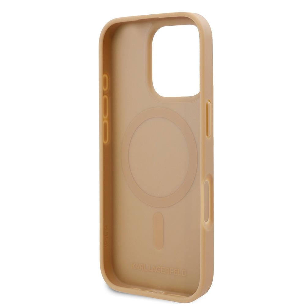 Apple iPhone 16 Pro Max Kılıf Karl Lagerfeld Orjinal Lisanslı M-safe Şarj Özellikli KL Yazılı Hot Stamp Kapak