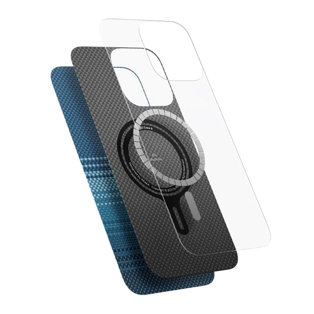 Apple iPhone 16 Pro Max Kılıf M-safe Şarj Özellikli Aramid Fiber Pitaka Tactile Woven Sunset-Moonrise Serisi Sunset Kapak