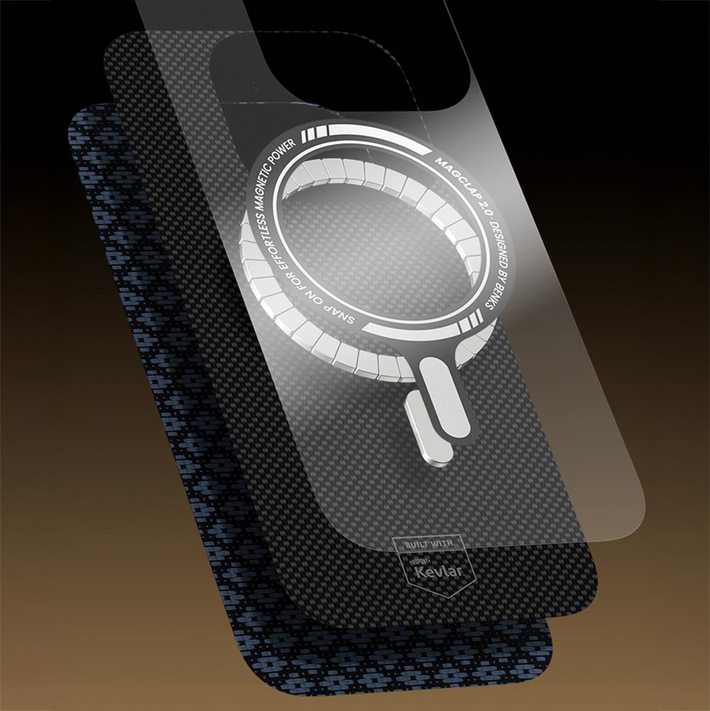 Apple iPhone 16 Pro Max Kılıf M-Safe Şarj Özellikli Benks ArmorAir ArmorGrid Serisi Kevlar Kapak