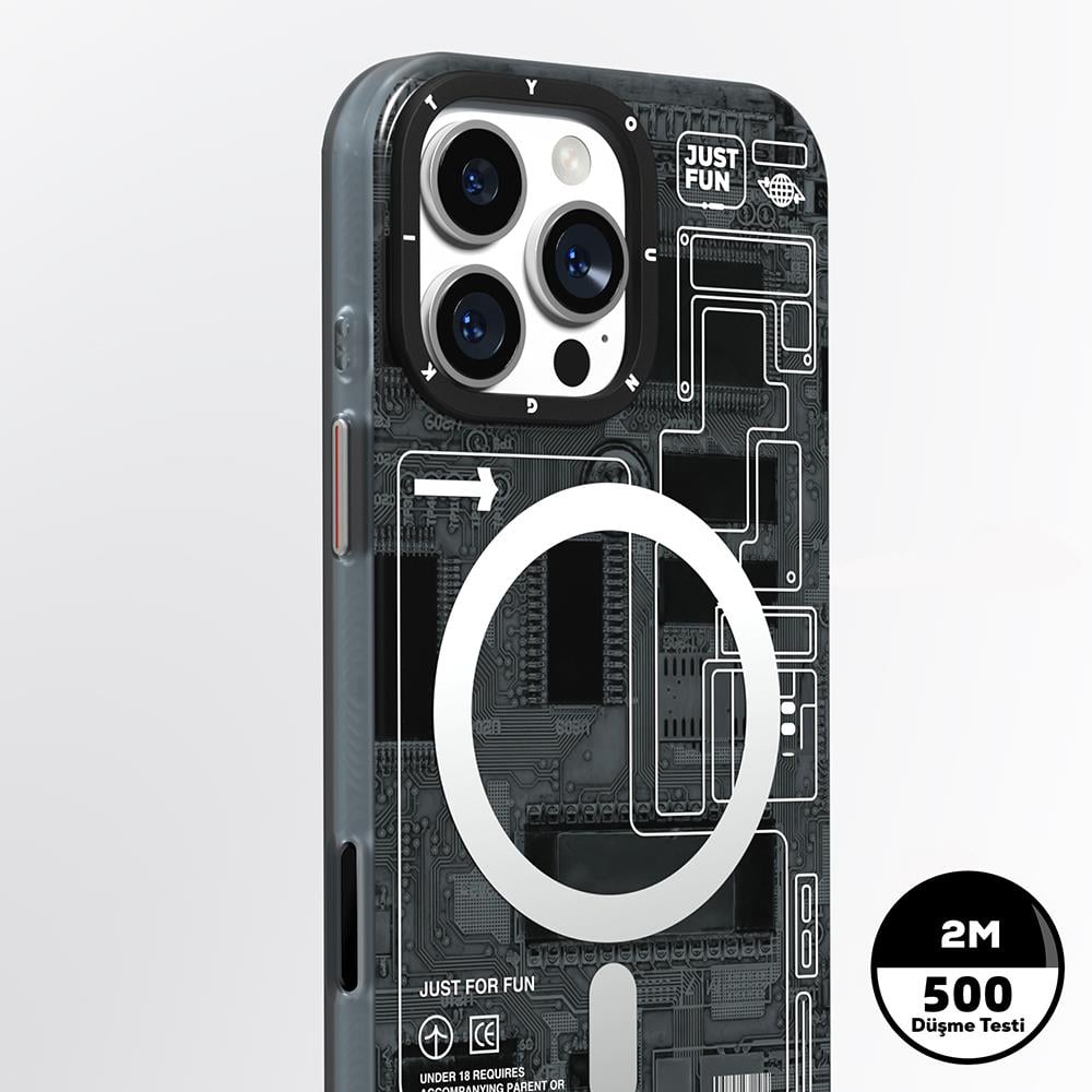 Apple iPhone 16 Pro Max Kılıf M-safe Şarj Özellikli Kamera Denetim Butonlu Youngkit Technology Serisi Kapak