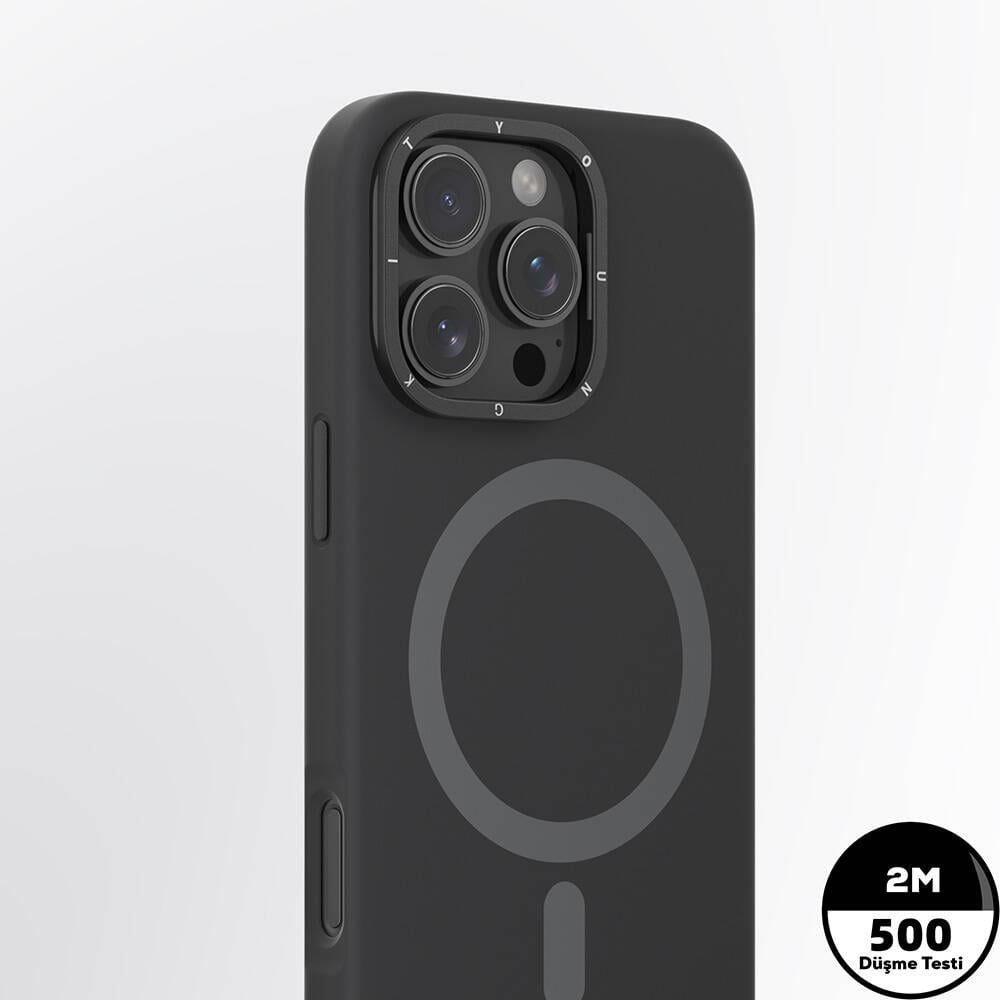 Apple iPhone 16 Pro Max Kılıf M-safe Şarj Özellikli Kamera Standlı Youngkit Bitty Cream Kapak