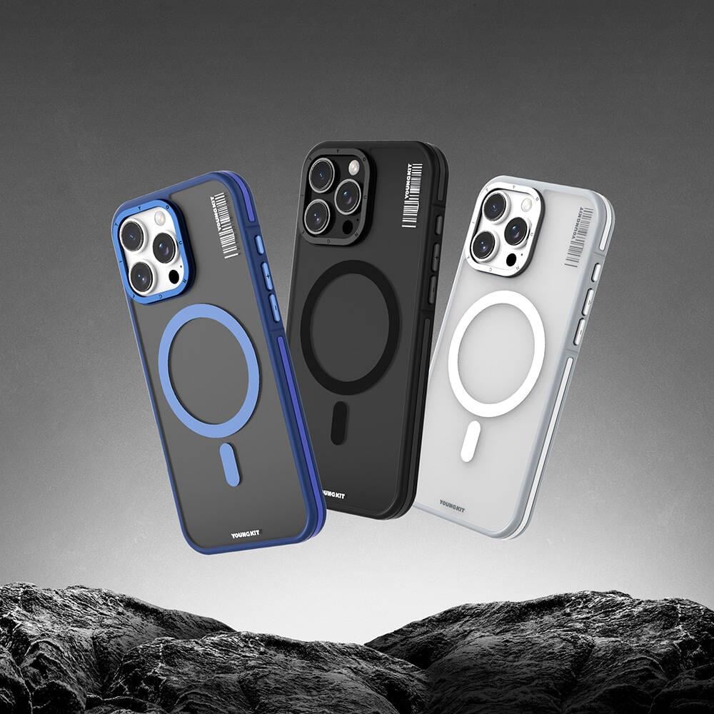 Apple iPhone 16 Pro Max Kılıf M-safe Şarj Özellikli Youngkit Rock Sand Serisi Kapak