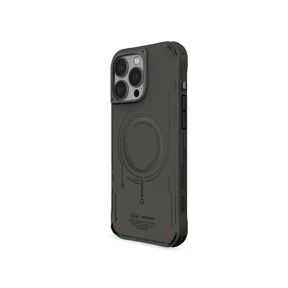 Apple iPhone 16 Pro Max Kılıf M-safe Şarj Özellikli Metal Kamera Çerçeveli Skinarma Mecha Serisi Kapak