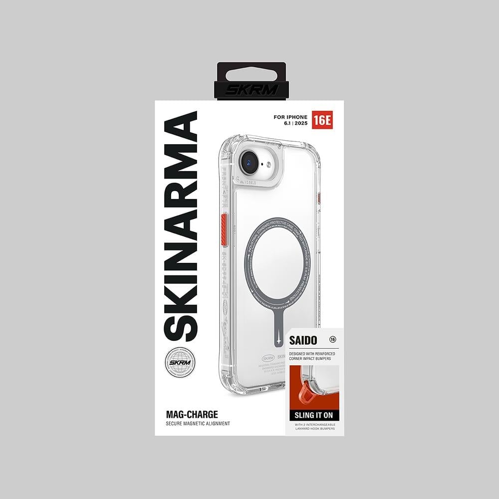 Apple iPhone 16E Kılıf M-safe Şarj Özellikli Şeffaf Airbag Tasarımlı Skinarma Saido Kapak