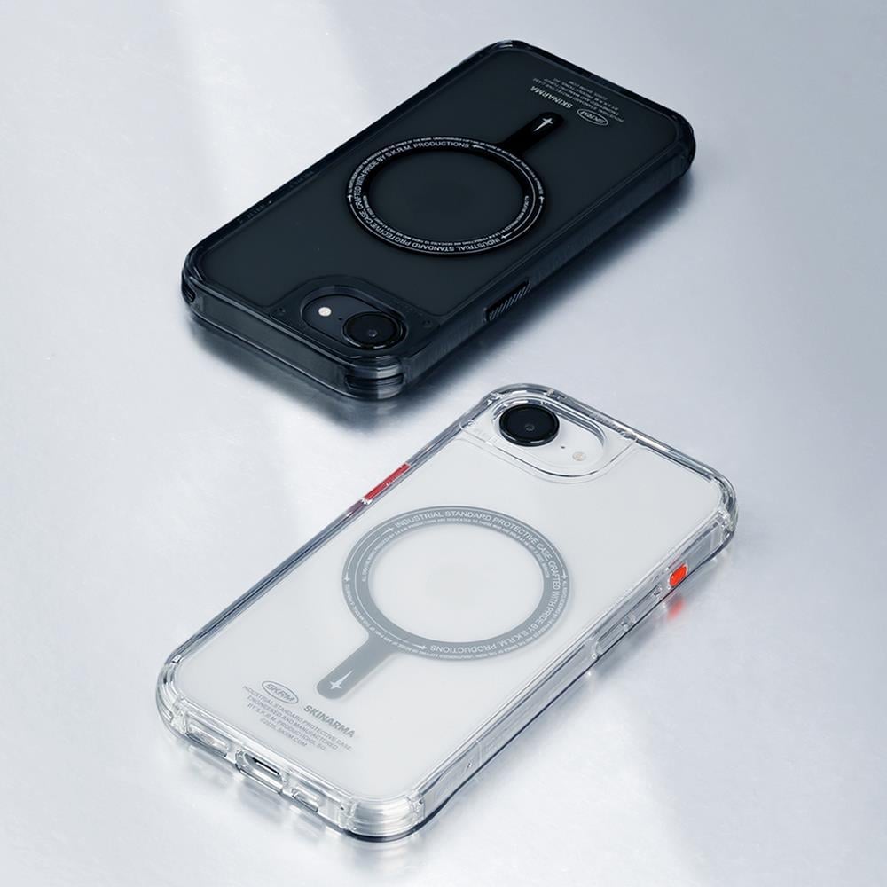 Apple iPhone 16E Kılıf M-safe Şarj Özellikli Şeffaf Airbag Tasarımlı Skinarma Saido Kapak