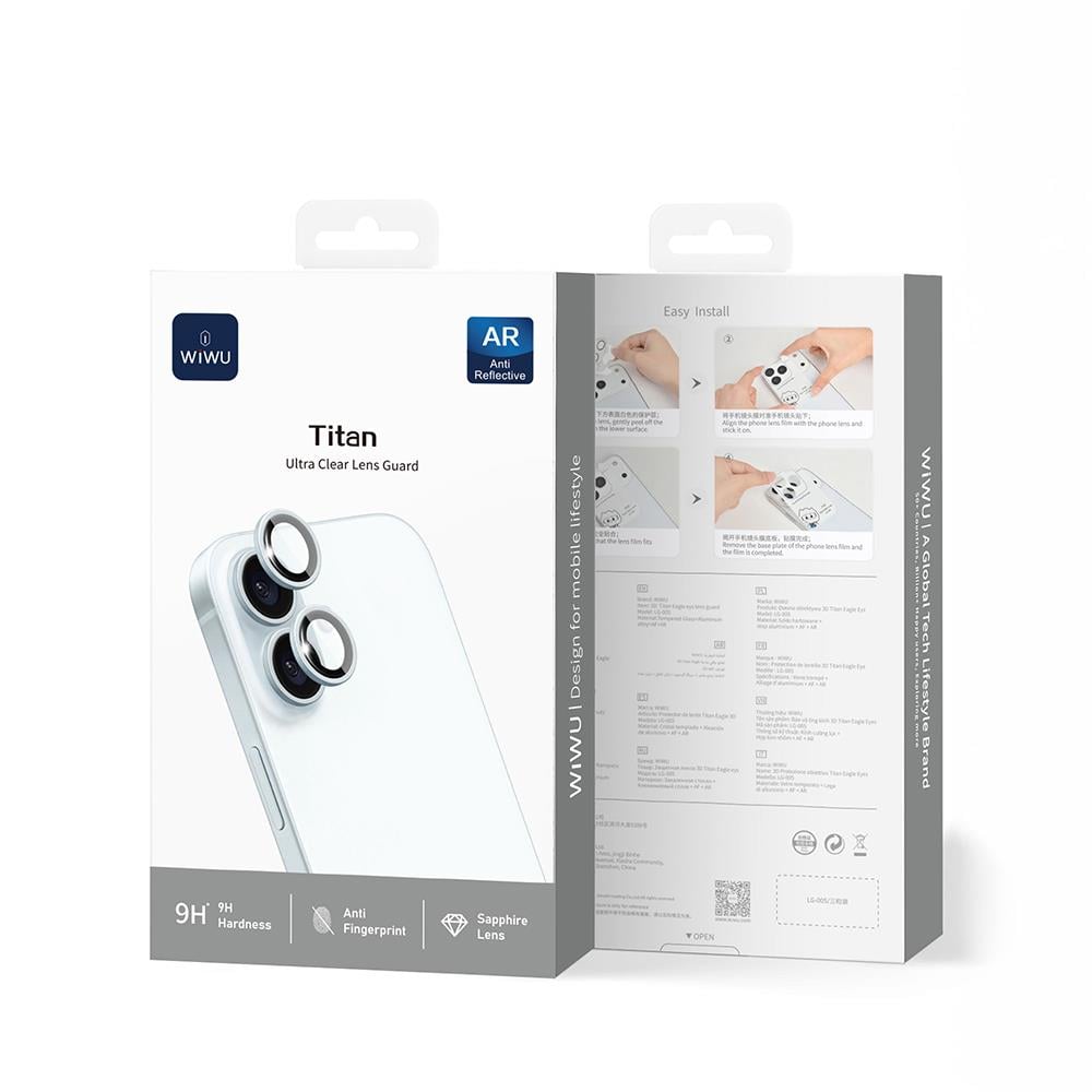 Apple iPhone 17  Wiwu LG-005 Falcon Anti Reflective Çizilmeye Karşı Dayanıklı Safir Kamera Lens Koruyucu