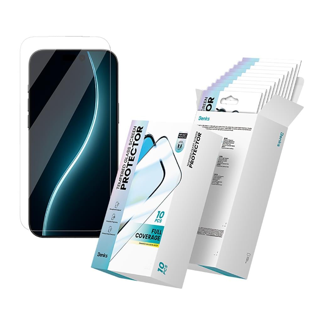 Apple iPhone 17 Air Hidrofobik Ve Oleofobik Özellikli Benks 0.3mm Privacy Air Shield Ekran Koruyucu 10'lu Paket