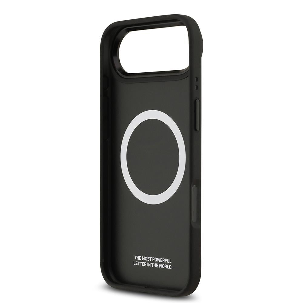 Apple iPhone 17 Air Kılıf BMW Orjinal Lisanslı M-safe Şarj Özellikli Deri Arka Yüzey Metal Logolu Delikli Şerit Tasarımlı Kapak