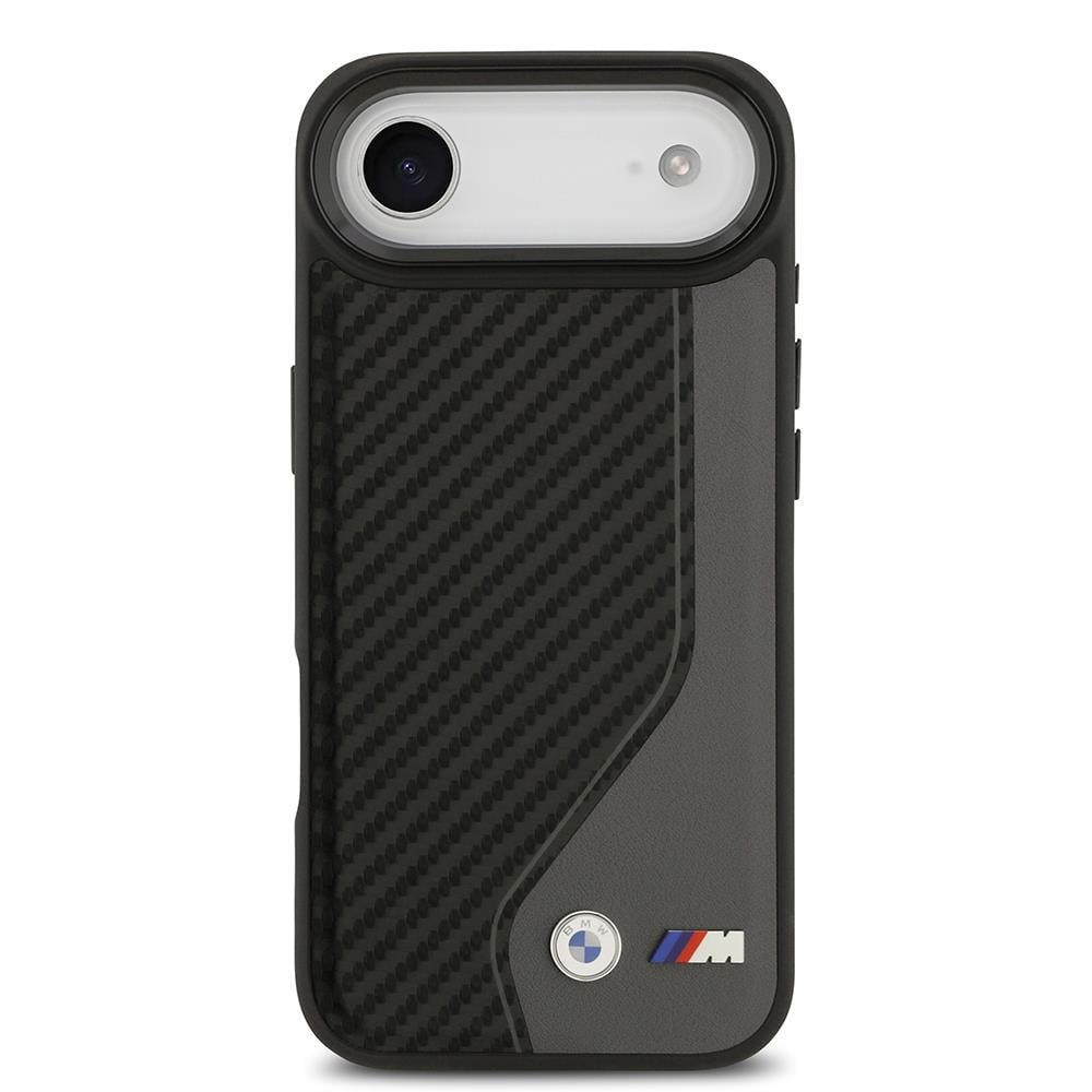 Apple iPhone 17 Air Kılıf BMW Orjinal Lisanslı M-safe Şarj Özellikli Metal BMW ve M Logolu PU Karbon Tasarımlı Kapak