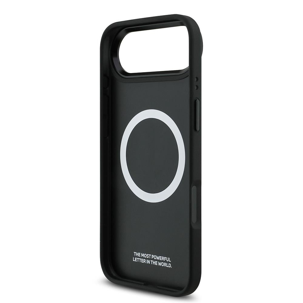 Apple iPhone 17 Air Kılıf BMW Orjinal Lisanslı M-safe Şarj Özellikli Deri Arka Yüzey Metal Logolu Delikli Şerit Tasarımlı Kapak