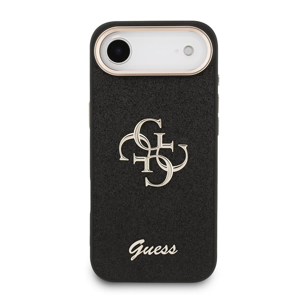 Apple iPhone 17 Air Kılıf Guess Orjinal Lisanslı 4G Büyük Metal Kamera Çerçeveli ve Logolu Glitter Kapak