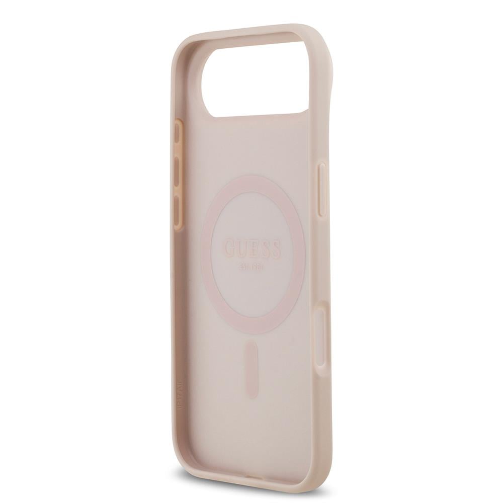 Apple iPhone 17 Air Kılıf Guess Orjinal Lisanslı M-safe Şarj Özellikli Yazı Logolu Circle Classic Kapak
