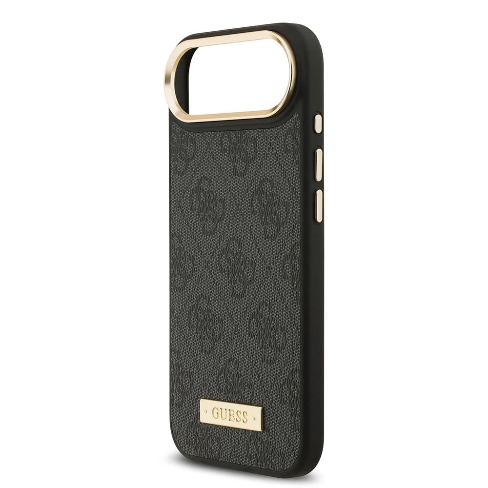 Apple iPhone 17 Air Kılıf Guess Orjinal Lisanslı M-safe Şarj Özellikli 4G Desenli PU Metal Plaka Klasik Logolu Kapak