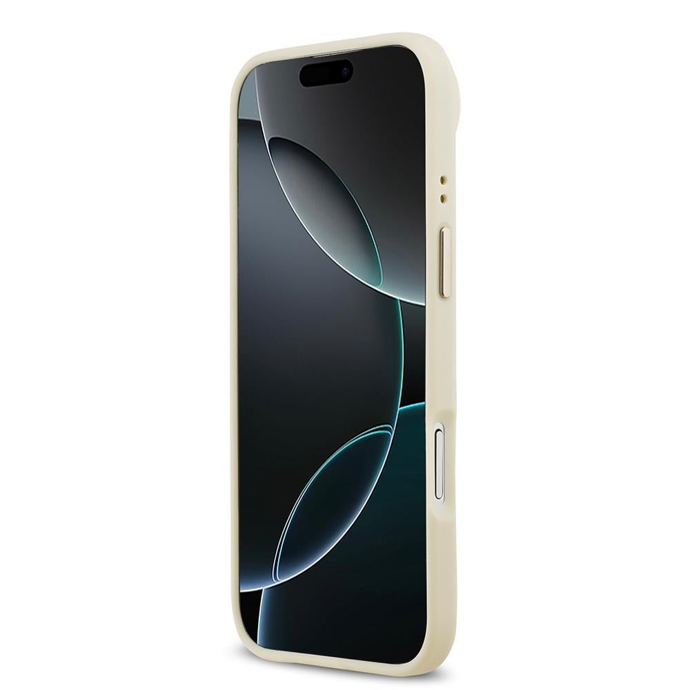 Apple iPhone 17 Air Kılıf Guess Orjinal Lisanslı M-safe Şarj Özellikli Grained Yazı ve Taşlı 4G Logolu Kapak