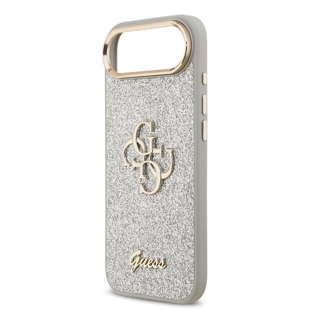 Apple iPhone 17 Air Kılıf Guess Orjinal Lisanslı 4G Büyük Metal Kamera Çerçeveli ve Logolu Glitter Kapak