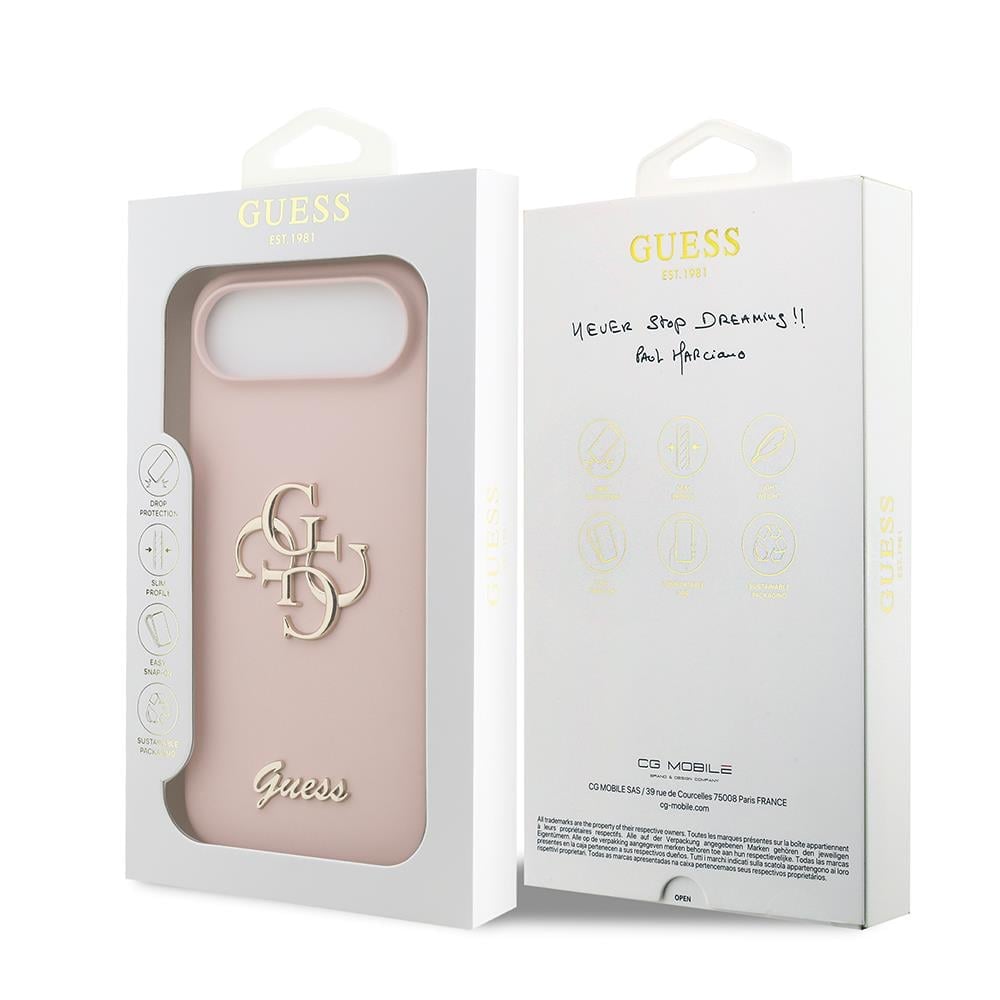 Apple iPhone 17 Air Kılıf Guess Orjinal Lisanslı Grained Yazı Logolu Kapak