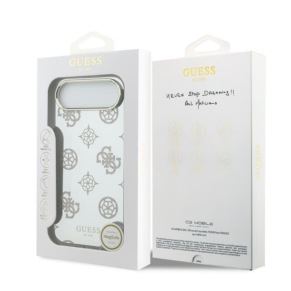 Apple iPhone 17 Air Kılıf Guess Orjinal Lisanslı Metal Kamera Çerçeveli Simli Aynalı Kapak