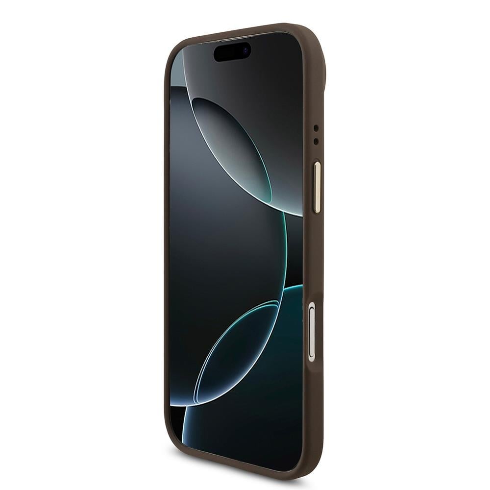 Apple iPhone 17 Air Kılıf Guess Orjinal Lisanslı M-safe Şarj Özellikli Gold Metal Kamera Çerçeveli Taşlı 4G Logolu Kapak