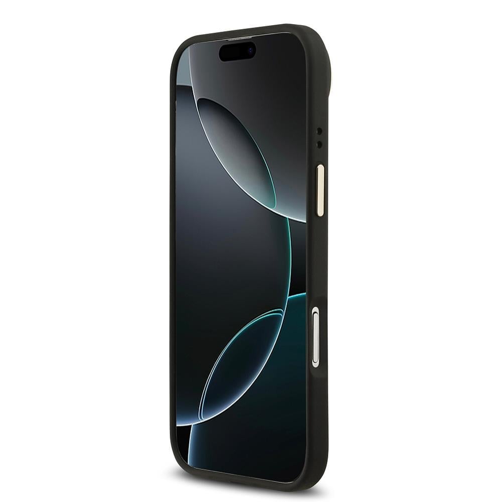 Apple iPhone 17 Air Kılıf Guess Orjinal Lisanslı M-safe Şarj Özellikli Gold Metal Kamera Çerçeveli Taşlı 4G Logolu Kapak