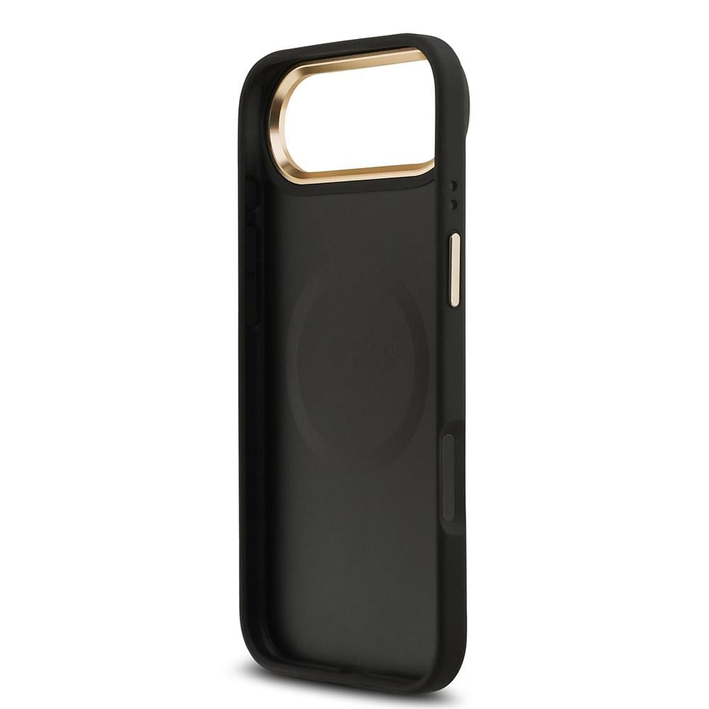 Apple iPhone 17 Air Kılıf Guess Orjinal Lisanslı M-safe Şarj Özellikli Sıcak Baskılı Yazı Logolu PU Deri Peony Kapak