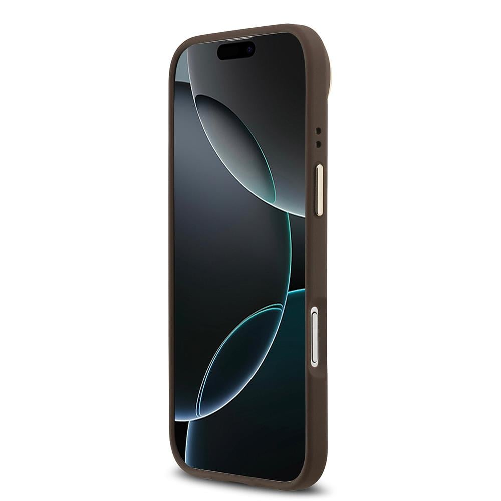 Apple iPhone 17 Air Kılıf Guess Orjinal Lisanslı M-safe Şarj Özellikli Grained Yazı ve Taşlı 4G Logolu Kapak