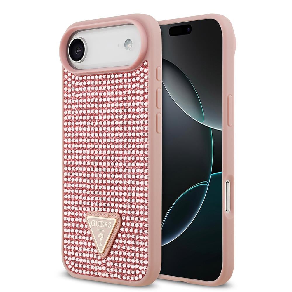 Apple iPhone 17 Air Kılıf Guess Orjinal Lisanslı Taşlı Arka Yüzey Üçgen Logolu Kapak
