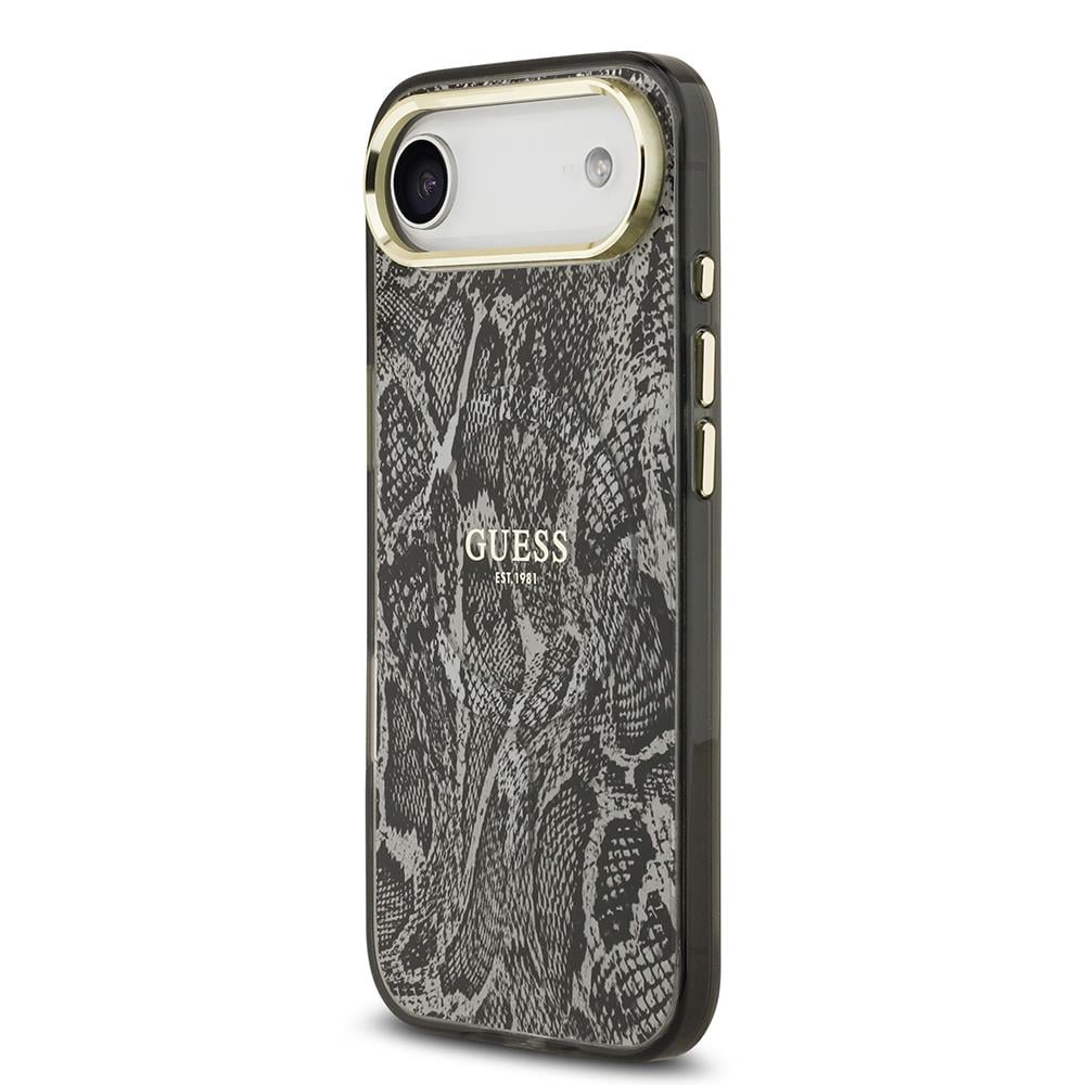 Apple iPhone 17 Air Kılıf Guess Orjinal Lisanslı M-safe Şarj Özellikli Yazı Logolu Python Desenli Kapak