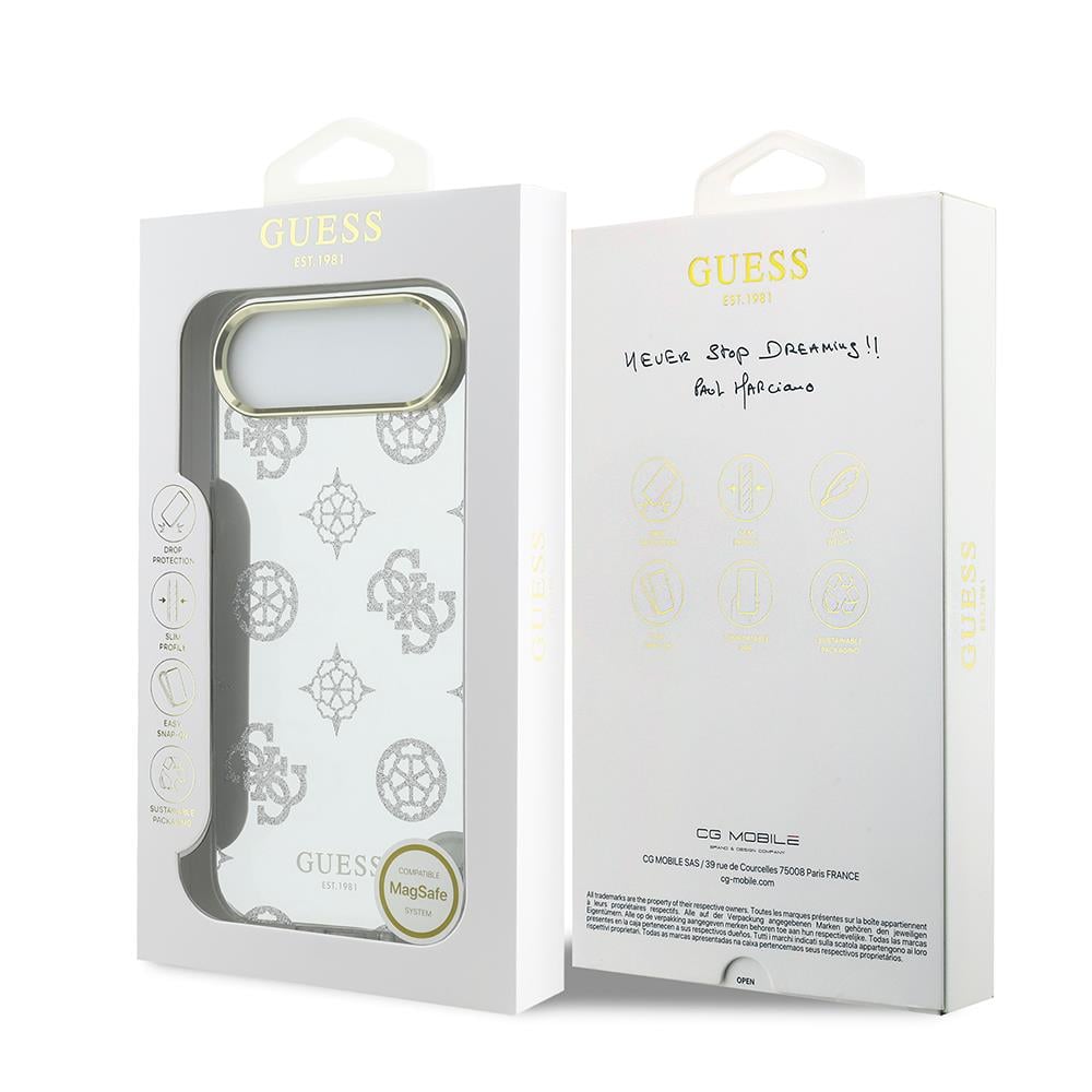 Apple iPhone 17 Air Kılıf Guess Orjinal Lisanslı Metal Kamera Çerçeveli Simli Aynalı Kapak