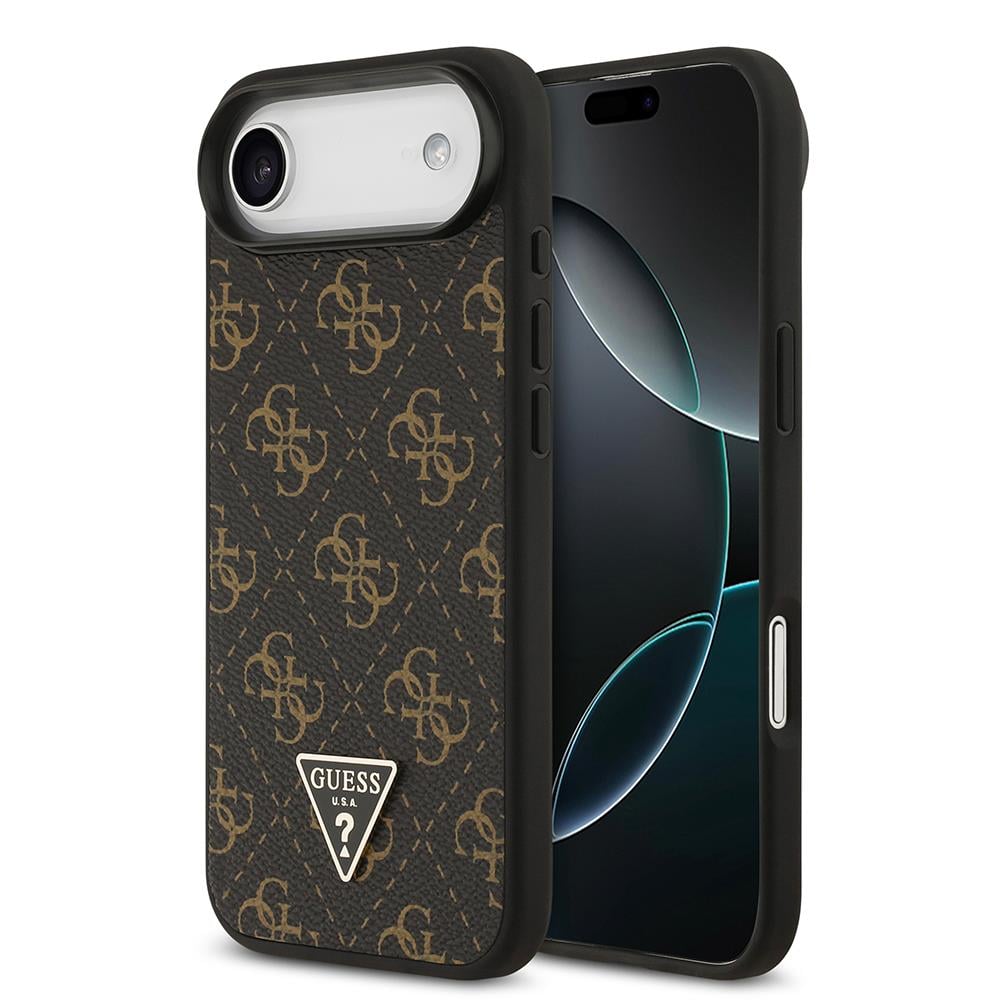 Apple iPhone 17 Air Kılıf Guess Orjinal Lisanslı PU Deri 4G Desenli Üçgen Logolu Kapak