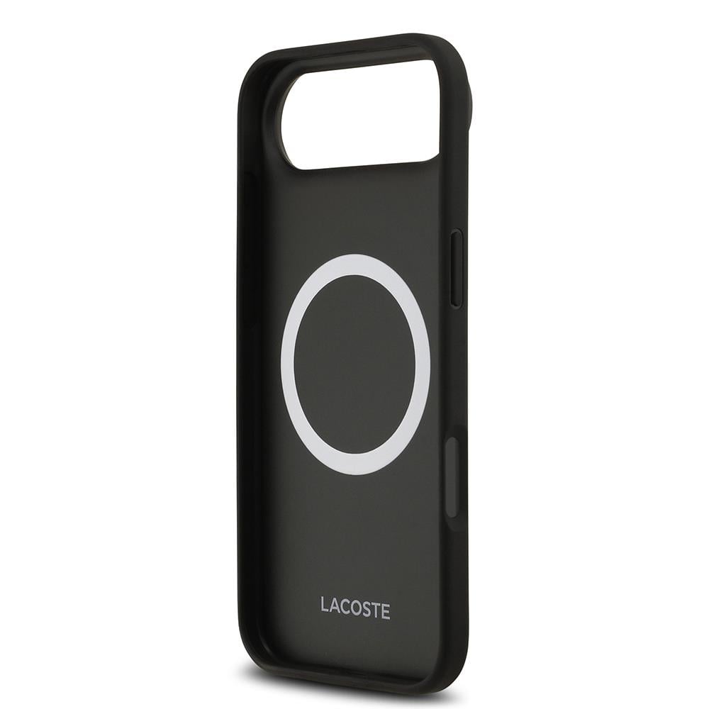 Apple iPhone 17 Air Kılıf Lacoste Orjinal Lisanslı M-safe Şarj Özellikli PU Deri Tasarımlı Metal Logolu Kapak