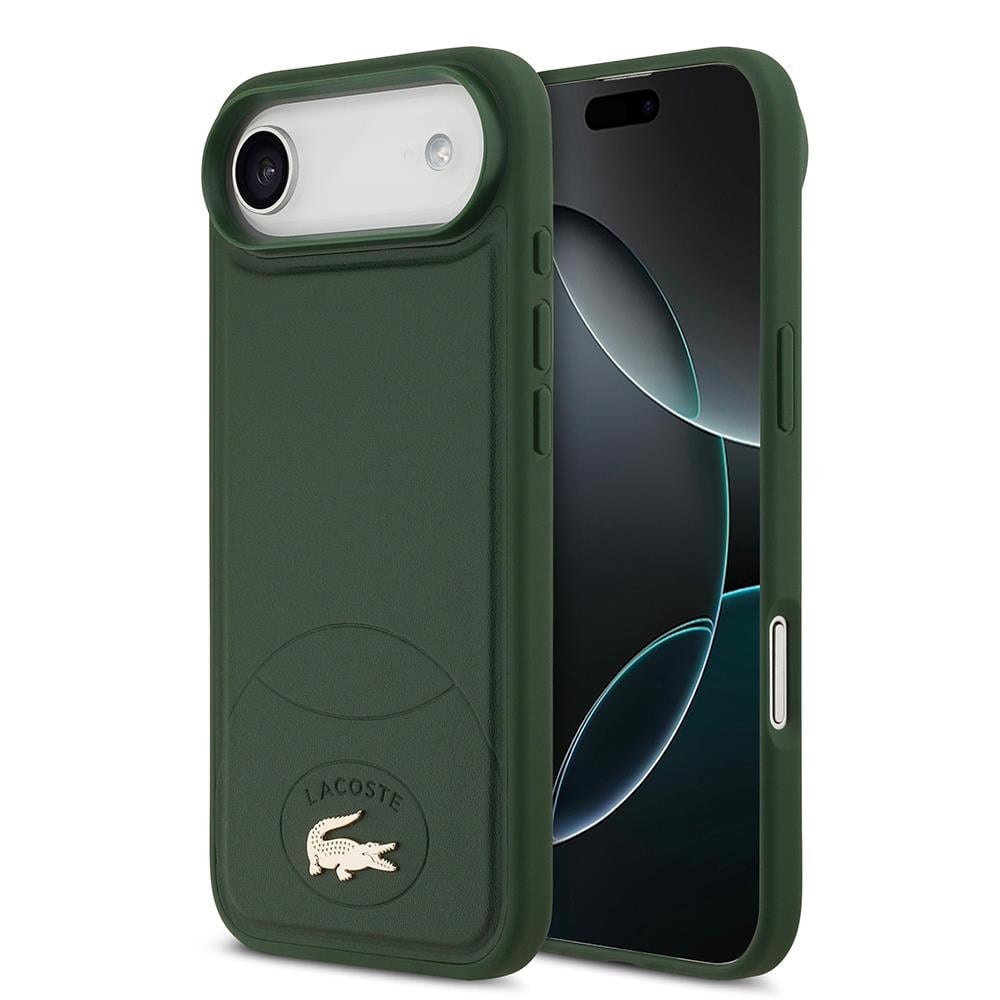 Apple iPhone 17 Air Kılıf Lacoste Orjinal Lisanslı M-safe Şarj Özellikli PU Deri Tasarımlı Metal Logolu Kapak
