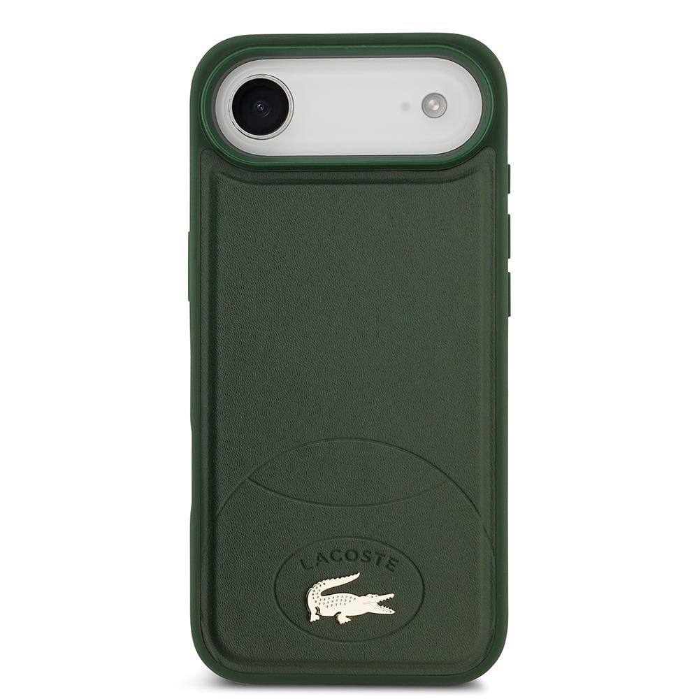 Apple iPhone 17 Air Kılıf Lacoste Orjinal Lisanslı M-safe Şarj Özellikli PU Deri Tasarımlı Metal Logolu Kapak