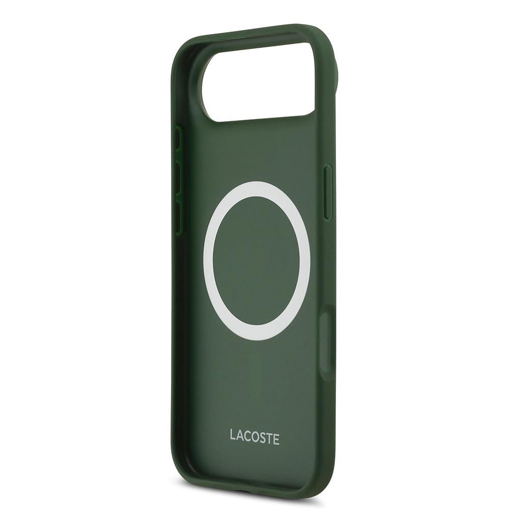 Apple iPhone 17 Air Kılıf Lacoste Orjinal Lisanslı M-safe Şarj Özellikli PU Deri Tasarımlı Metal Logolu Kapak