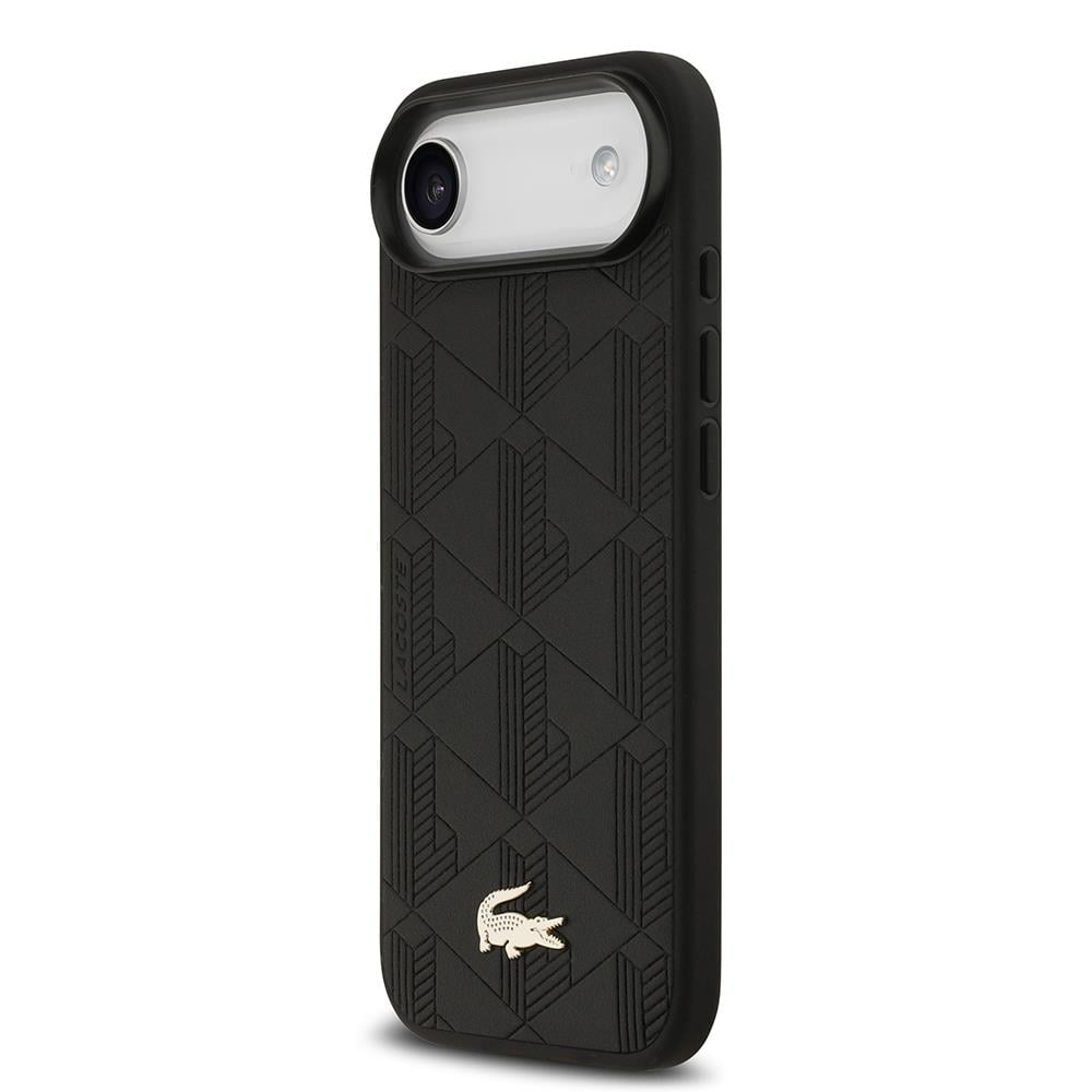 Apple iPhone 17 Air Kılıf Lacoste Orjinal Lisanslı M-safe Şarj Özellikli PU Deri Tasarımlı Metal Logolu Kapak