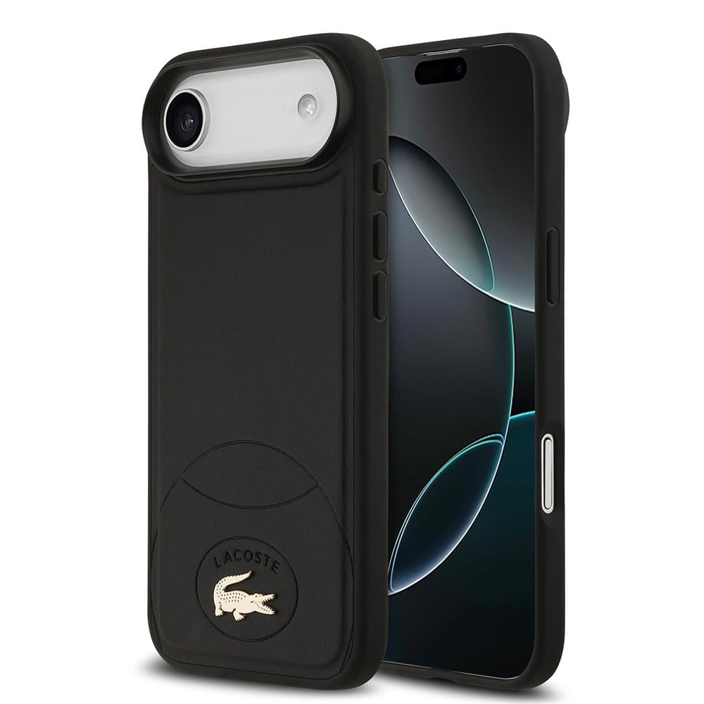 Apple iPhone 17 Air Kılıf Lacoste Orjinal Lisanslı M-safe Şarj Özellikli PU Deri Tasarımlı Metal Logolu Kapak