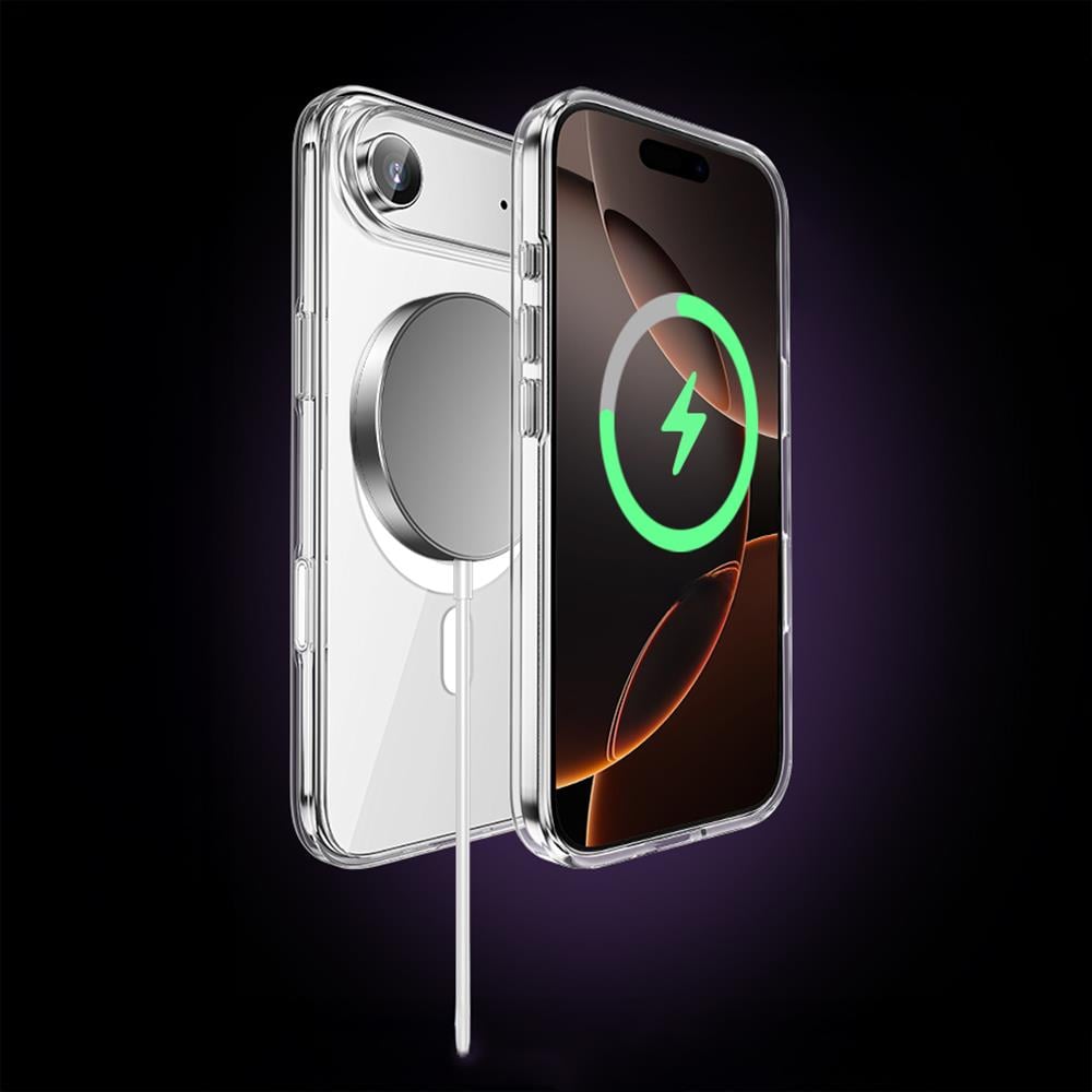 Apple iPhone 17 Air Kılıf M-safe Şarj Özellikli Transparan Sert PC Wlons Pita Kapak