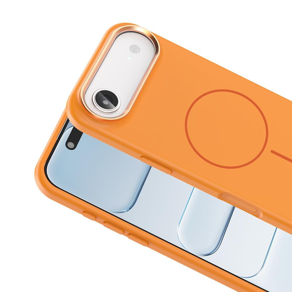 Apple iPhone 17 Air Kılıf M-Safe Şarj Özellikli Metal Kamera Çerçeveli Zore Edi Silikon Kapak