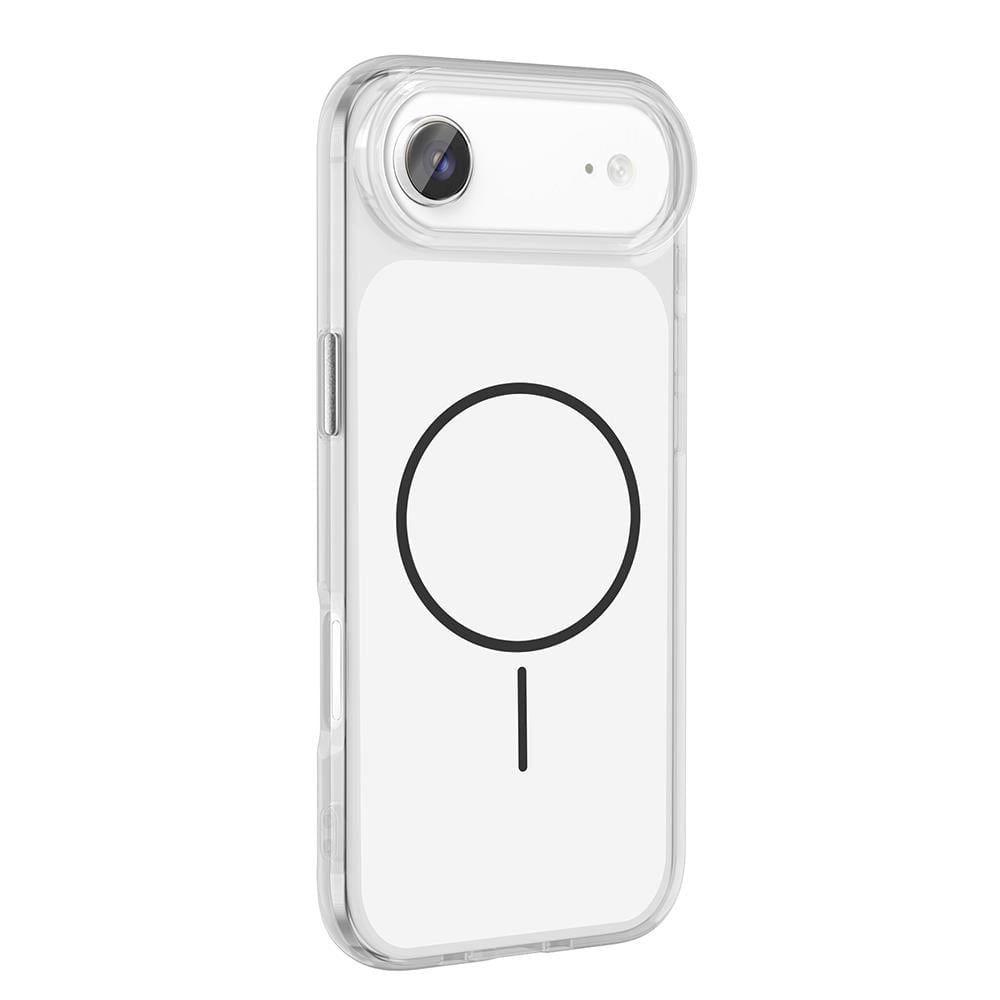 Apple iPhone 17 Air Kılıf M-Safe Şarj Özellikli Metal Buton Tasarımlı Zore İkonik Sert Silikon Kapak