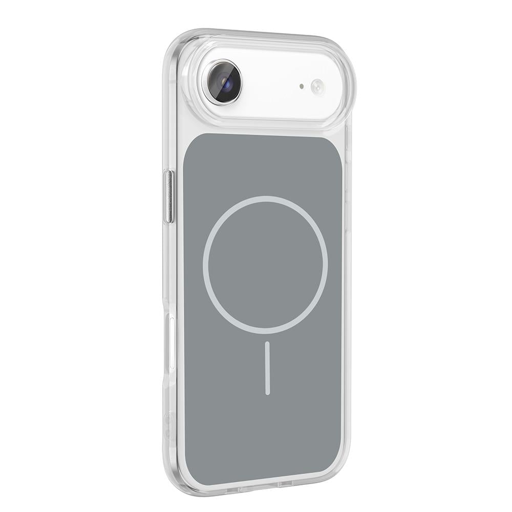 Apple iPhone 17 Air Kılıf M-Safe Şarj Özellikli Metal Buton Tasarımlı Zore İkonik Sert Silikon Kapak