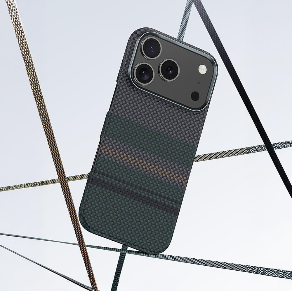 Apple iPhone 17 Air Kılıf M-safe Şarj Özellikli Karbon Fiber Tasarımlı Benks Aurora ArmorAir Kevlar Kapak