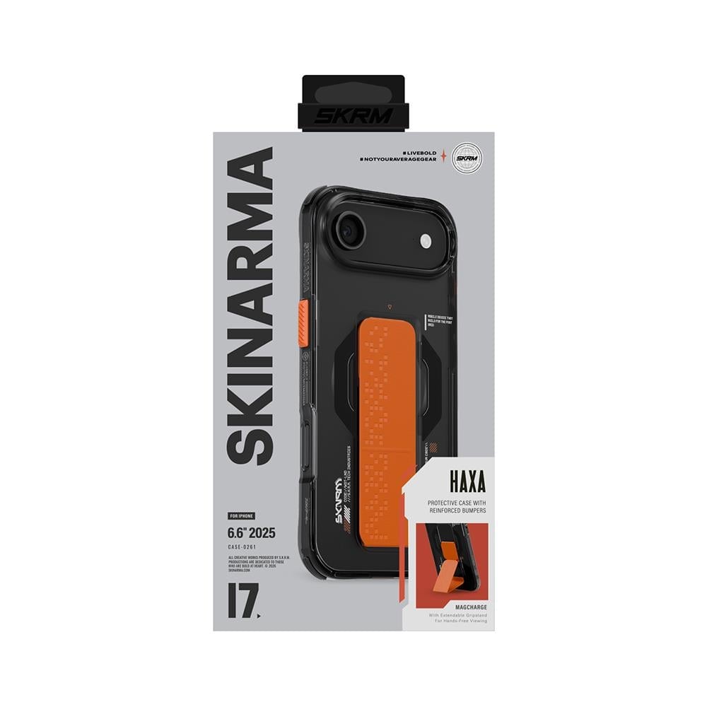 Apple iPhone 17 Air Kılıf M-Safe Şarj Özellikli Airbag Tasarımlı Standlı Skinarma Haxa Kapak