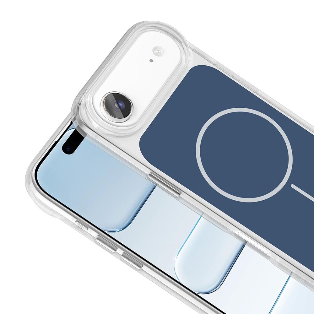 Apple iPhone 17 Air Kılıf M-Safe Şarj Özellikli Metal Buton Tasarımlı Zore İkonik Sert Silikon Kapak
