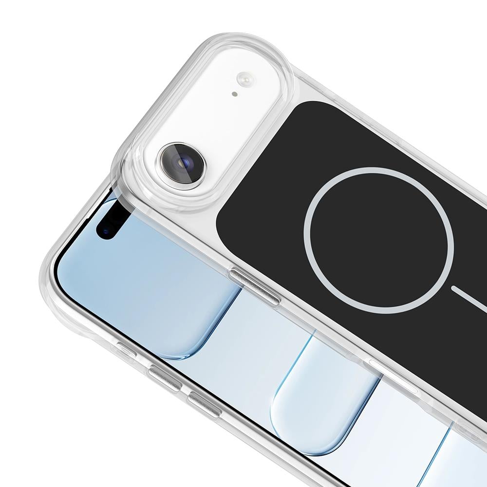 Apple iPhone 17 Air Kılıf M-Safe Şarj Özellikli Metal Buton Tasarımlı Zore İkonik Sert Silikon Kapak