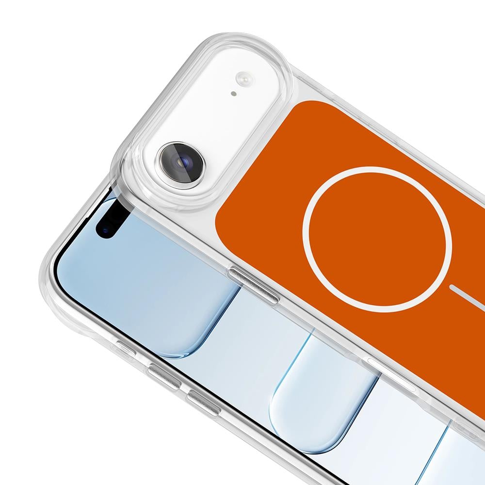 Apple iPhone 17 Air Kılıf M-Safe Şarj Özellikli Metal Buton Tasarımlı Zore İkonik Sert Silikon Kapak