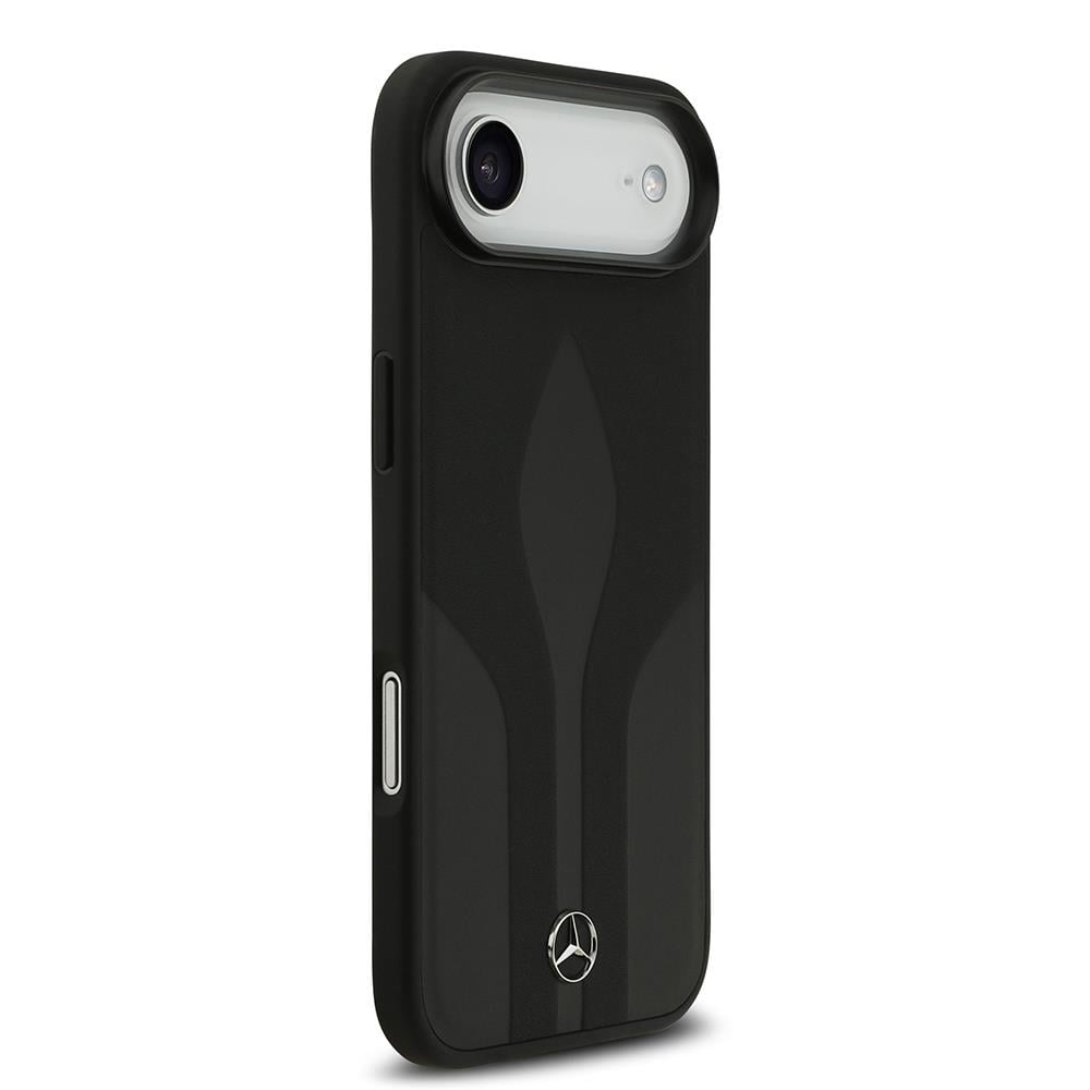 Apple iPhone 17 Air Kılıf Mercedes Benz Orjinal Lisanslı M-safe Şarj Özellikli Dokulu Desenli Deri Kapak