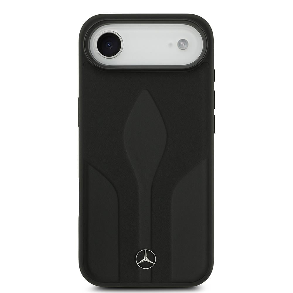 Apple iPhone 17 Air Kılıf Mercedes Benz Orjinal Lisanslı M-safe Şarj Özellikli Dokulu Desenli Deri Kapak