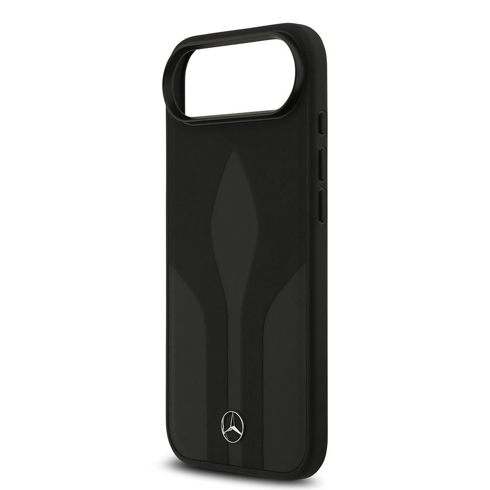 Apple iPhone 17 Air Kılıf Mercedes Benz Orjinal Lisanslı M-safe Şarj Özellikli Dokulu Desenli Deri Kapak