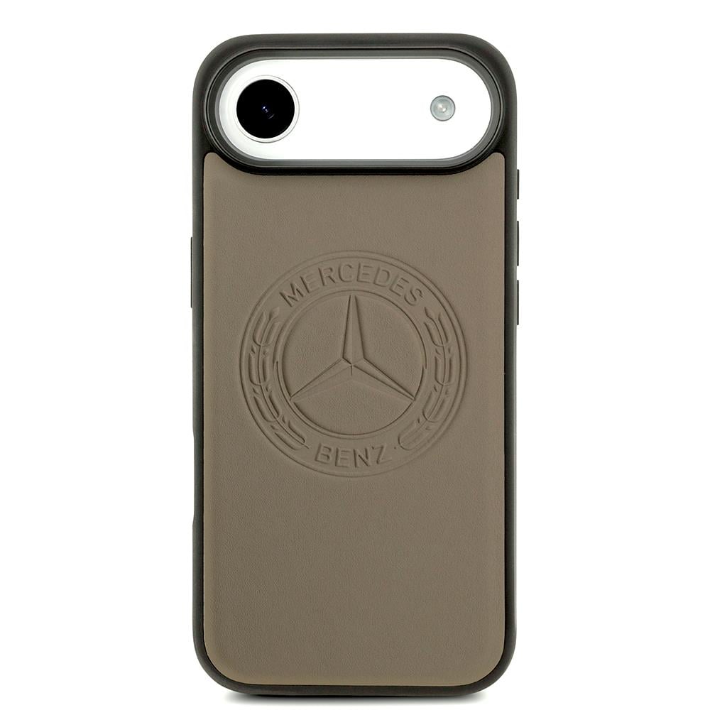 Apple iPhone 17 Air Kılıf Mercedes Benz Orjinal Lisanslı M-safe Şarj Özellikli Hakiki Deri Nostaljik Yıldız Dizayn Kapak