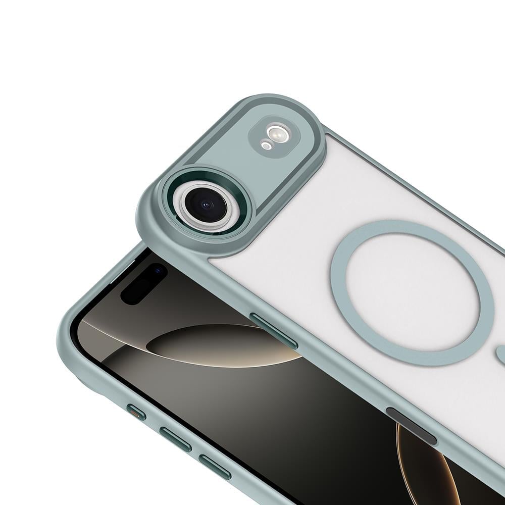 Apple iPhone 17 Air Kılıf Wireless Şarj Özellikli Zore Krom M-safe Silikon Kapak