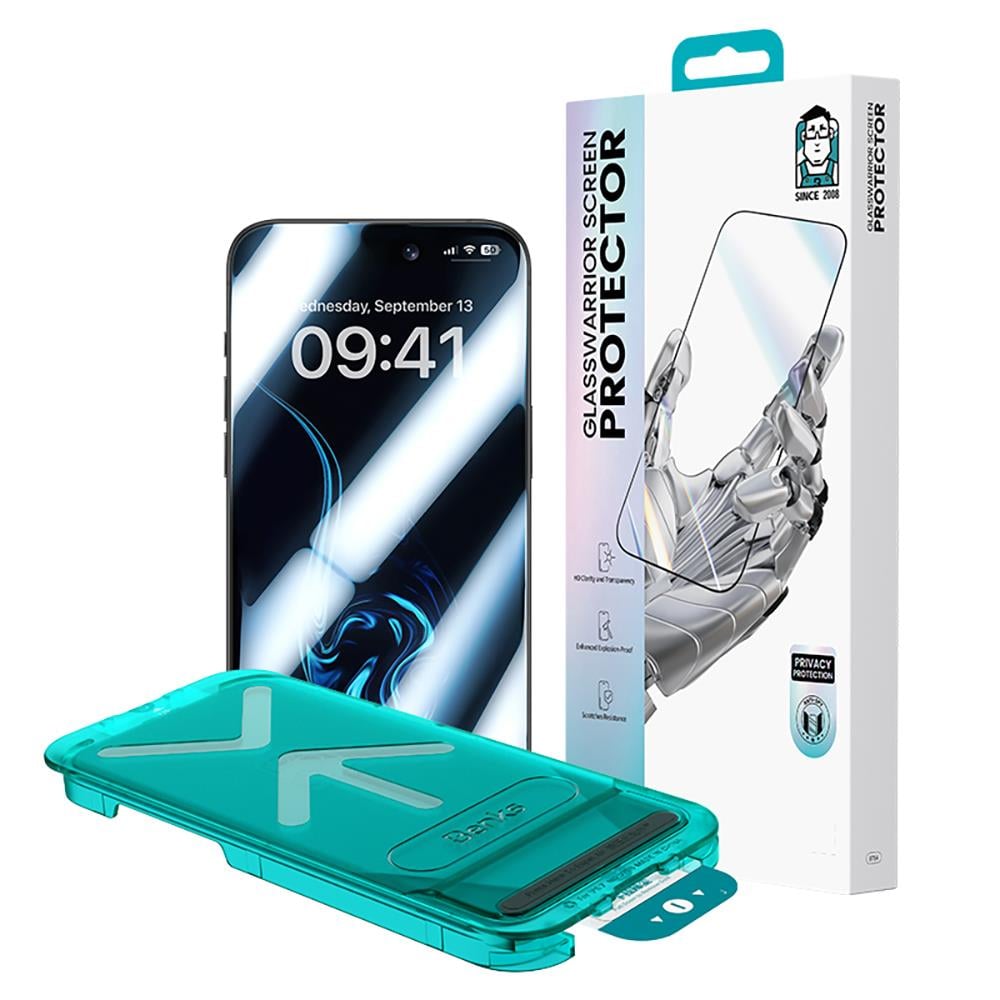 Apple iPhone 17 Benks Glass Warrior Privacy HD Cam Ekran Koruyucu + Kolay Uygulama Aparatlı
